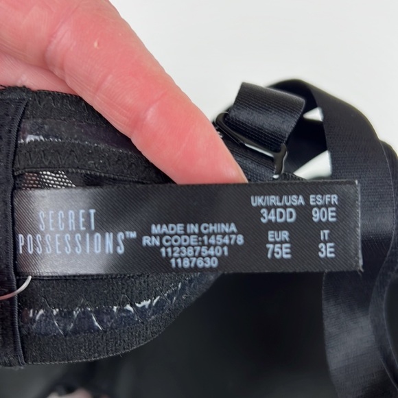 Nwt Secret Possessions Black Padded Bra 34DD - Picture 5 of 8